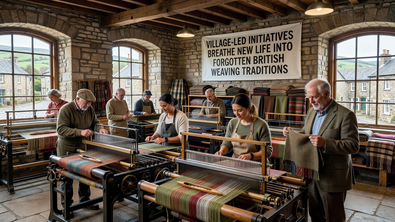 Community weaving workshop with participants learning traditional techniques